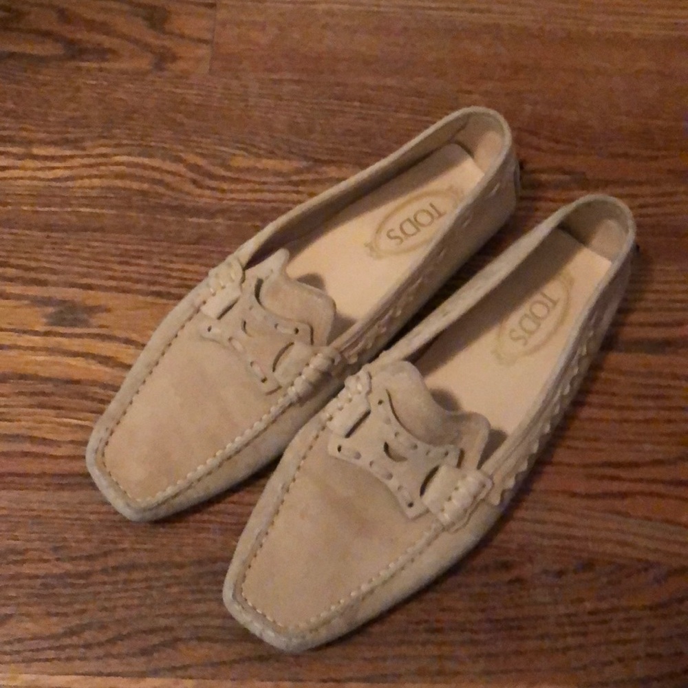 Tan driving loafers